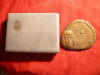 Placheta N.Copernicus 1964 Universitatea Kracovia , bronz , L= 6,8 cm, cutie, Europa