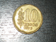 Moneda 10 pesos Argentina 1976 foto