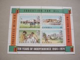 Zambia 1974 aniversare 10 ani de independenta MI bl.3 MNH w11