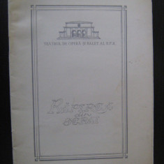 Program de opera - Opera Romana-1964 / Rapirea din Serai de Mozart