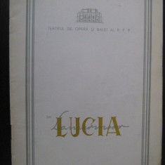 Program de opera - Opera Romana-1962 / Lucia di Lammermoor de Donizetti