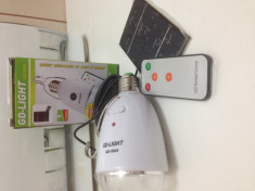 Lampa solara 4 ore de functionare cu leduri si telecomanda, camping , cort,casa foto