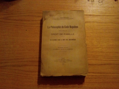 LA PHILOSOPHIE DU CODE NAPOLEON appliquee au DROIT DE FAMILLE - J. Bonnecase foto