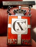 I.679 INSIGNA DANEMARCA WWII ANIVERSARE CHRISTIAN X 925 ARGINT 4,1g GEORG JENSEN, Europa