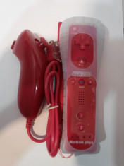 Set Nunchuck + Telecomanda Remote cu Motion Plus Nintendo Wii NOU controller foto