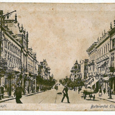 2205 - BUCURESTI, Elisabeth avenue, Romania - old postcard - used