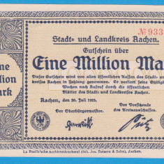 (17) BANCNOTA (NOTGELD) - GERMANIA - AACHEN - 1.000.000 MARK 1923(20 IULIE 1923)