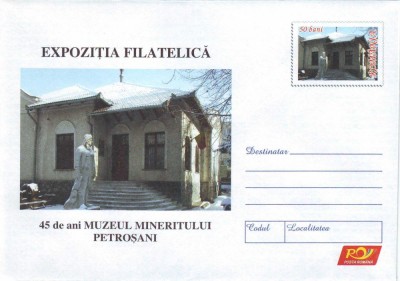 Expo. Filatelica, Muzeul Mineritului Petrosani, intreg postal necirculat, 2006 foto
