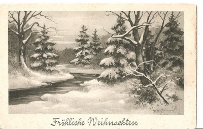 CPI (B5215) CARTE POSTALA - PEISAJ DE IARNA , FROHLICHE WEIHNACHTEN foto