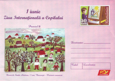 1 Iunie Ziua Internationala a Copilului, Desen, intreg postal necirculat, 2006 foto