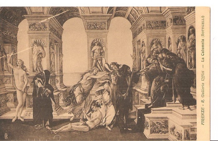 CPI (B5227) CARTE POSTALA - BOTTICELLI - LA COLUNNIA, FLORENTA - GALERIA UFFIZI