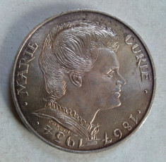 Moneda argint Franta - 100 franci / francs 1984 - aniversara Marie Curie foto