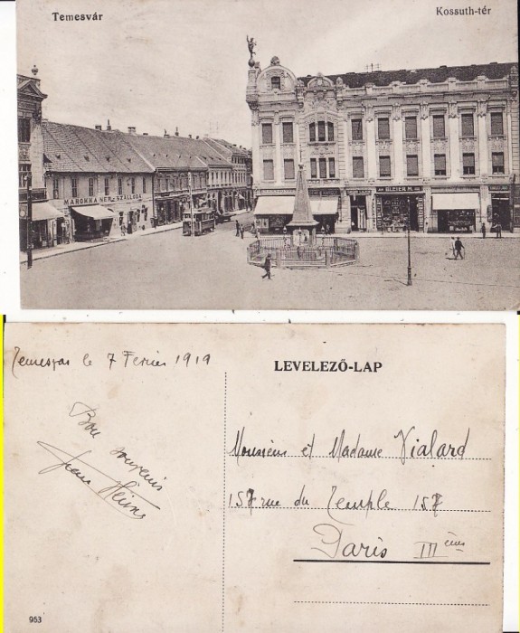 Timisoara -Piata Kossuth- rara, tramvai