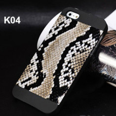 Husa plastic Lux MOTOMO animal print iphone 5 + folie protectie ecran