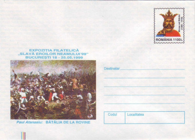 Mircea cel Batran, Batalia de la Rovine, intreg postal necirculat, 1999 foto