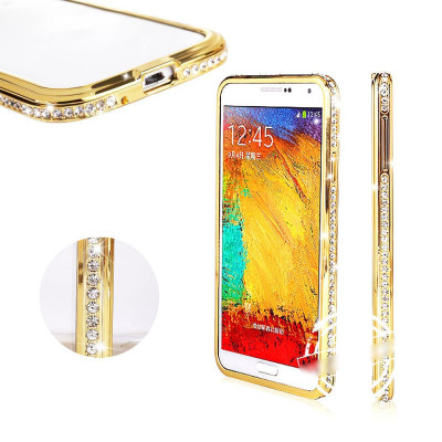 Bumper cristale aluminiu gold auriu Samsung Galaxy S5 i9600 G900 + folie ecran foto