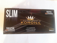 Predare personala in Bucuresti !Tuburi tigari KORONA SLIM 3 X 500 buc. ! foto