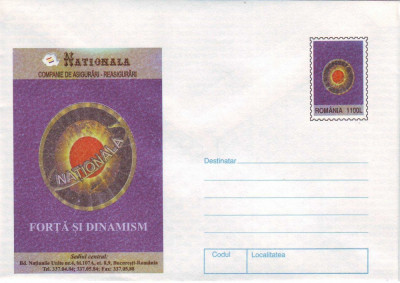 Reclama - Companie de asigurari - reasigurari, intreg postal necirculat, 1999 foto