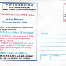 Reclama - Societate de valori mobiliare, intreg postal necirculat, 1999