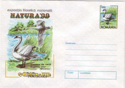 Fauna - Pasari, Expozitia Natura 1999, intreg postal necirculat foto