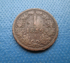 Moneda Austria 1 kreutzer 1859 bronze foto
