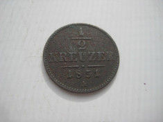 Moneda Austria-1_2kreutzer 1851-a-bronz. foto