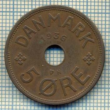6273 MONEDA - DANEMARCA (DANMARK) - 5 ORE - ANUL 1936 -starea care se vede foto