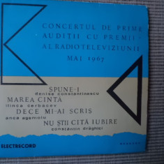 Concertul de Prime auditii Premii Radioteleviziunii 1967 single disc muzica pop