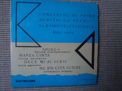 Concertul de Prime auditii Premii Radioteleviziunii 1967 single disc muzica pop foto