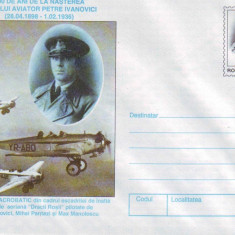 Aniversari, Aviatie, Petre Ivanovici, intreg postal necirculat, 1998