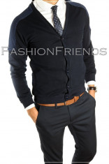 Cardigan tip ZARA bleumarin - pulover barbati - pulover slim fit - cod 4978 foto