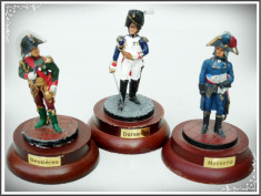 LOT 3 GENERALI NAPOLEONIENI, FIGURINE DIN PLUMB: BESSIERES, MASSENA ?I DORSENNE! foto