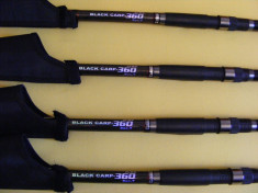 Set 4 lansete de Crap din Carbon 3,6mt Black Carp Zhibo foto