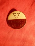 Insigna interna- Tehnico AD-TLV administrativ , metal si email , 2,7 cm