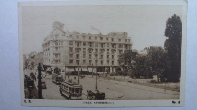 BUCURESTI - PIATA ATHENEULUI - SEPIA - PERIOADA INTERBELICA foto