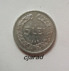 Moneda - 5 Lei 1949, Romania (allu) *cod 304 foto