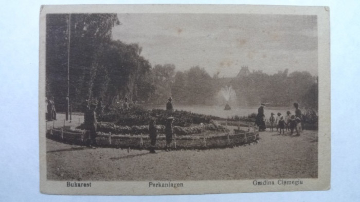 2 - BUCURESTI - GRADINA CISMIGIU - SEPIA - EDITURA GERMANA - INCEPUT DE 1900