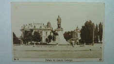 BUCURESTI - STATUIA LUI LASCAR CATARGIU -SEPIA - PERIOADA INTERBELICA