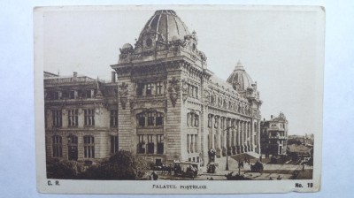 BUCURESTI - PALATUL POSTELOR - SEPIA - PERIOADA INTERBELICA foto