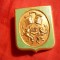 Insigna - Stema- Republica Togo , Dim.= 3x3,6 cm , metal aurit si email