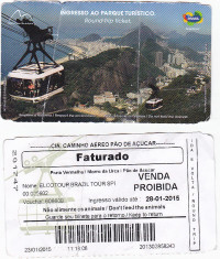 Pentru colectionari, bilet intrare Muntele de zahar, Sugar Loaf, Rio, Brazil foto