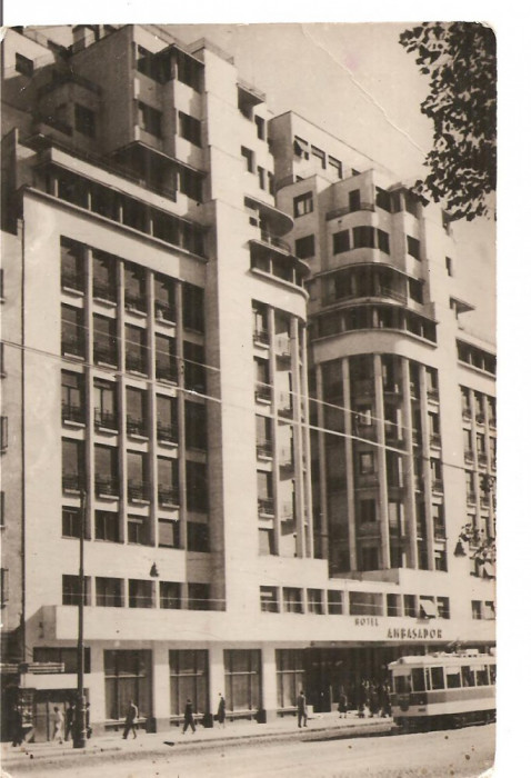 CPI (B5396) CARTE POSTALA - BUCURESTI. HOTEL AMBASADOR, CIRCULATA 1959