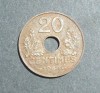 FRANTA 20 CENTIMES 1944 VARIANTA DE FIER / FOARTE RAR, Europa