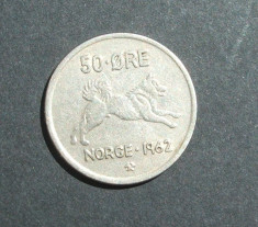 NORVEGIA 50 ORE 1962 foto
