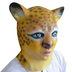 Masca latex animal Leopard realista Halloween petrecere zoo cosplay +CADOU foto