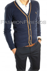 Cardigan tip Polo Ralph bleumarin - pulover barbati - pulover slim fit 5013 foto