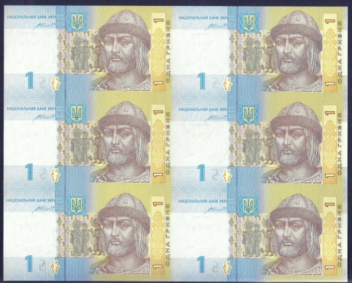 UCRAINA 1 HRIVNA 2014 UNC 6 Buc COALA NETAIATA Semn V. HONTAREVA , P- 116Abu