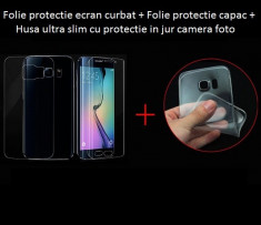 Folie Full display + folie spate si husa Gel protectie Samsung Galaxy S6 Edge foto