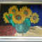Tablou - ulei pe carton Vaza cu Floarea Soarelui - amator
