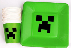 Pahare si Farfurii carton Minecraft - Party !! foto